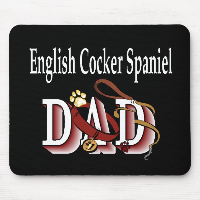 Alfombrilla De Ratón Regalos en inglés de Cocker Spaniel DAD (Frente)