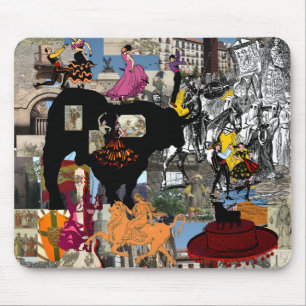 Alfombrilla De Ratón Regalos españoles de la cultura del collage de
