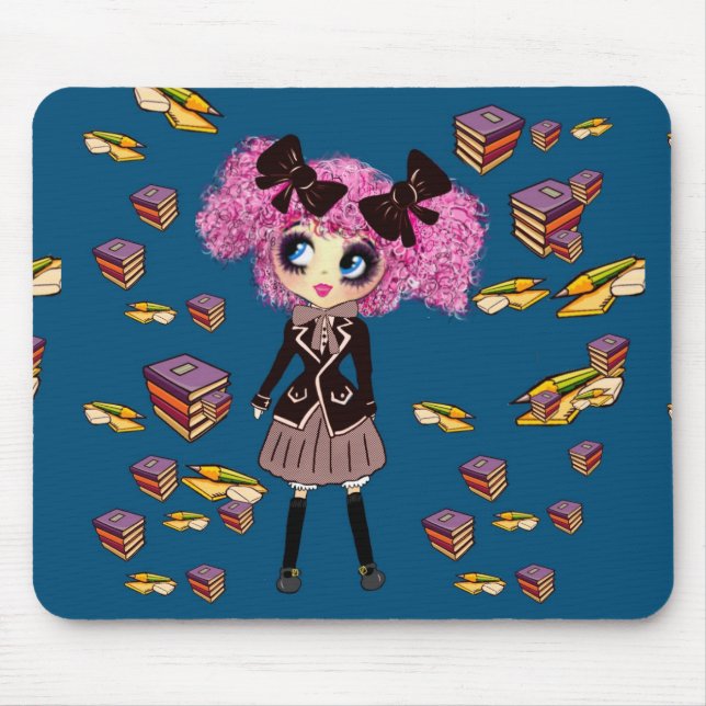 Alfombrilla De Ratón Regalos estudiantiles Chicas de Kawaii con PinkyP (Frente)