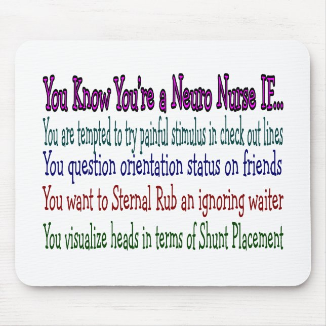 Alfombrilla De Ratón Regalos hilarantes de la enfermera de la (Frente)