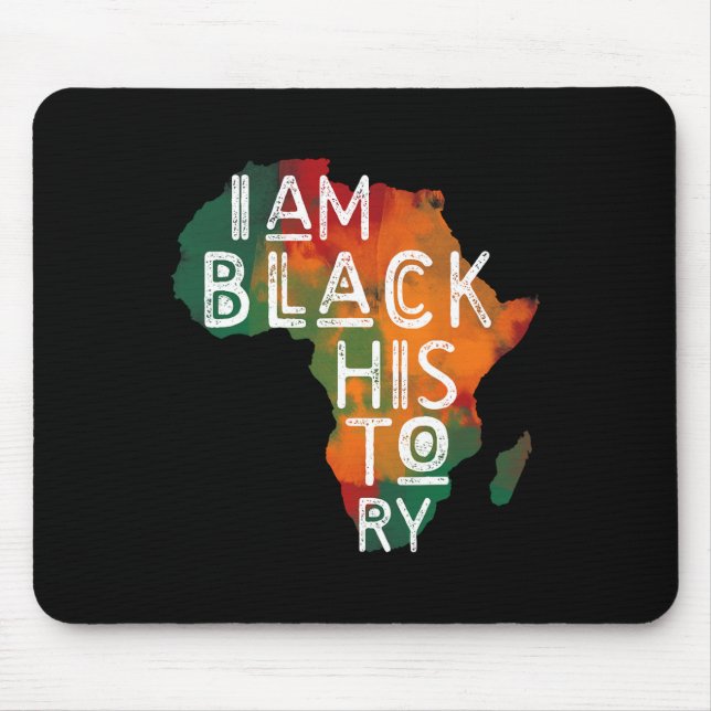 Alfombrilla De Ratón Regalos Orgullo Negro Soy Historia Negra Afroameri (Frente)