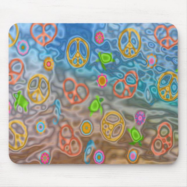 Alfombrilla De Ratón Regalos Retro 60 Pacíficos de ropa de vida oceánic (Frente)