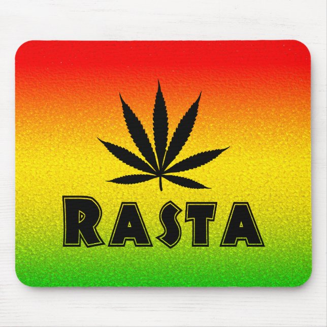 Alfombrilla De Ratón Reggae Rasta Leaf Rastafarian Jamaica Mousepad (Frente)