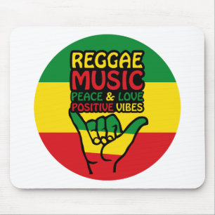 Alfombrilla De Ratón Reggae Shaka Hand con citas positivas