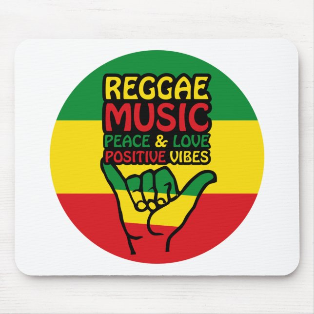 Alfombrilla De Ratón Reggae Shaka Hand con citas positivas (Frente)