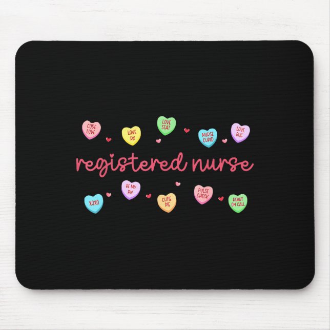 Alfombrilla De Ratón Registered Nurse Valentines Candy Heart Healthcare (Frente)