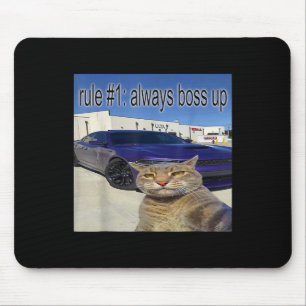 Alfombrilla De Ratón Regla 1 Siempre Jefe Funny Cat Curiosamente Especí