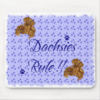 Alfombrilla De Ratón ¡Regla de Dachsies!! Cojín de ratón azul de la