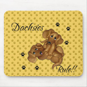 Alfombrilla De Ratón ¡Regla de los Dachshunds!!! Cojín de ratón