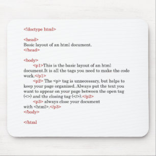 Alfombrilla De Ratón reglas de HTML
