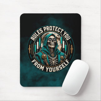 Alfombrilla De Ratón Reglas te protegen de ti mismo Reaper de humo teal