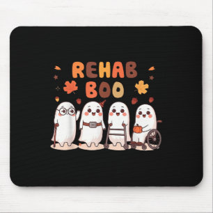 Alfombrilla De Ratón Rehab Boo Halloween Diversión Fantasma Terapia Fís