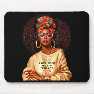 Alfombrilla De Ratón Reina Afro Mujer Negra Africana Melanina Historia