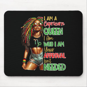 Alfombrilla De Ratón Reina Capricornio Negra Mujeres Afroamericana Juni