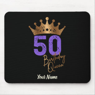 Alfombrilla De Ratón Reina de cumpleaños 50 por corona vintage de 50 añ