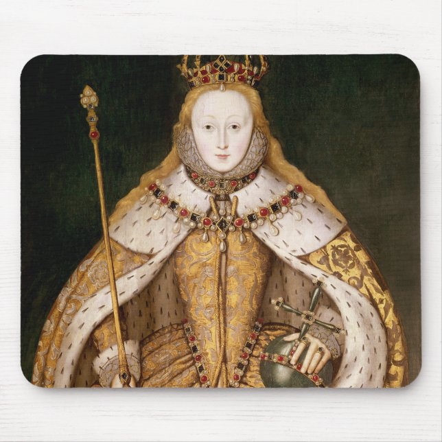 Alfombrilla De Ratón Reina Elizabeth I en trajes de la coronación (Frente)