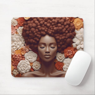 Alfombrilla De Ratón Reina negra melanina sista flor curo afro mujeres