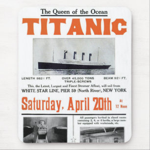 Alfombrilla De Ratón Reina Titánica Del Océano - Línea Estrella Blanca