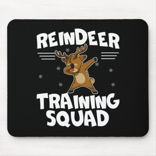 Alfombrilla De Ratón Reindeer Training Squad Deer Team Xmas Running New (Frente)
