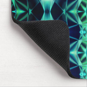 Alfombrilla De Ratón Relación acrílica azul-verde, formas de espejado d