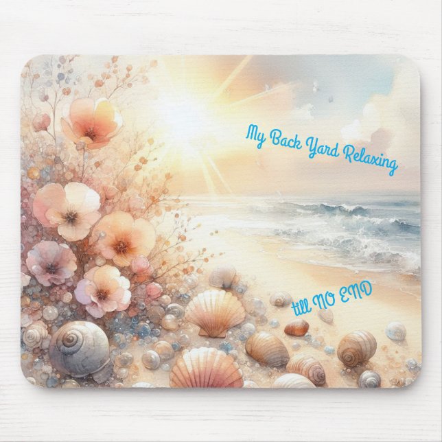 Alfombrilla De Ratón Relajándome en una playa en alguna parte (Frente)