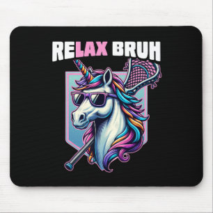 Alfombrilla De Ratón Relax Bro Bruh Funny Unicorn Lax Lacrosse Hombres