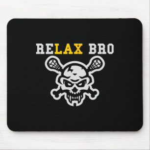 Alfombrilla De Ratón Relax Bro Lax Funny Lacrosse Skull Crossbone