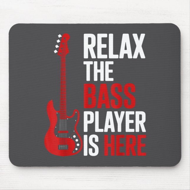 Alfombrilla De Ratón Relax The B Player Is Here Retro Guitar Musician F (Frente)