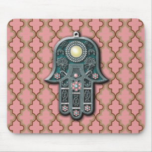 Alfombrilla De Ratón Relieve metalizado de mano judía pindant berber jo