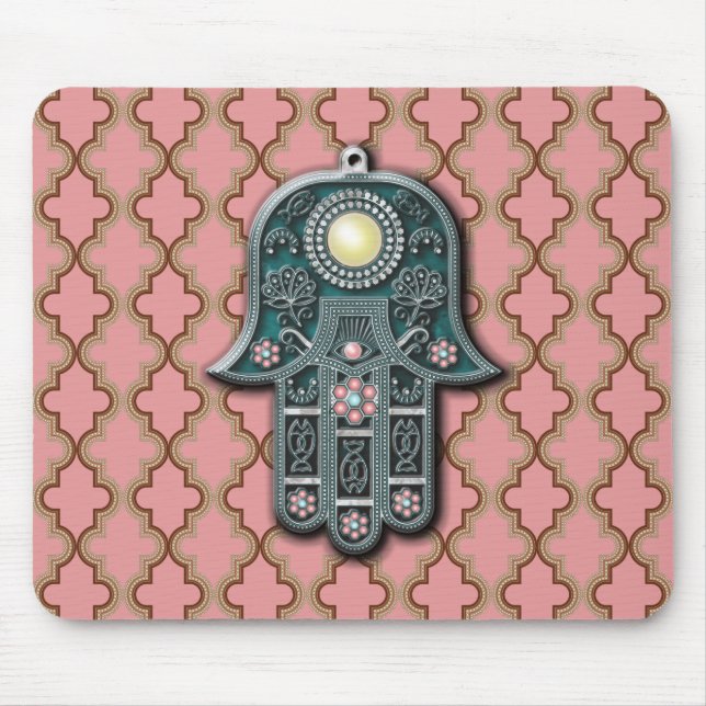 Alfombrilla De Ratón Relieve metalizado de mano judía pindant berber jo (Frente)