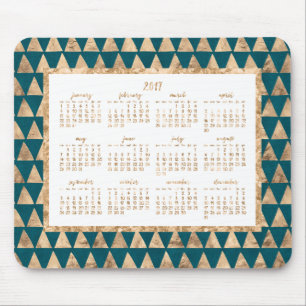 Alfombrilla De Ratón Relieve metalizado dorado Calendario anual 2017 Pa