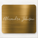 Alfombrilla De Ratón Relieve metalizado dorado Elegante Lujo Moderno<br><div class="desc">Faux Gold Metallic Relieve metalizado Girly Office Business Mousepad con tipografía con letras blancas para la firma del monograma. La almohadilla de ratón monogramada Signature Gold Faux Relieve metalizado se puede personalizar con tu nombre. Póngase en contacto con el diseñador para obtener elementos coincidentes personalizados.</div>