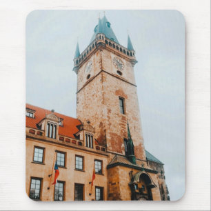 Alfombrilla De Ratón Reloj astronómico de Praga, Plaza de la Ciudad Vie