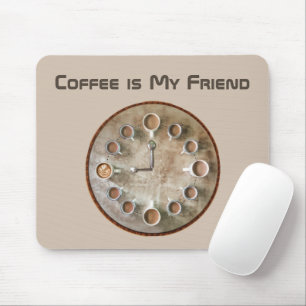 Alfombrilla De Ratón Reloj de tazas de café