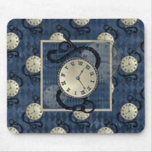 Alfombrilla De Ratón Reloj de vapor y diamante azul
