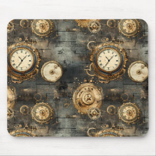 Alfombrilla De Ratón Relojería vintage steampunk engranajes bronce negr