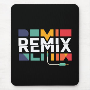 Alfombrilla De Ratón Remix de Audio   Gráfico Geométrico Retro de Músic