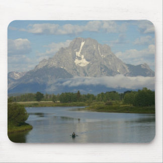 Alfombrilla De Ratón Remo en kayak en el Parque Nacional Grand Teton