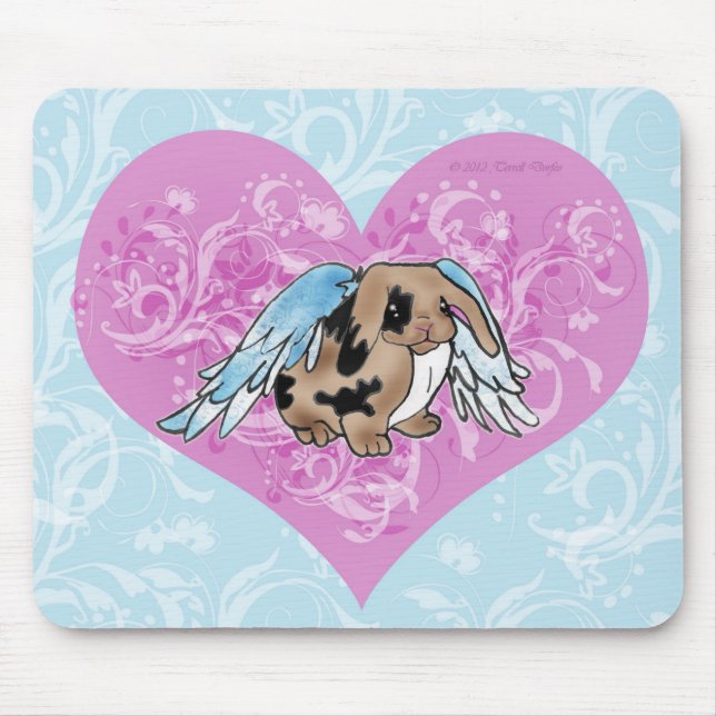 Alfombrilla De Ratón Remolinos de Mousepad w/Heart del conejito del Lop (Frente)