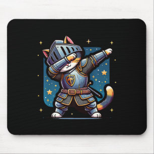 Alfombrilla De Ratón Ren Faire Medieval Knight Dabbing Cat Kitten Funny