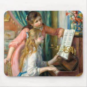 Alfombrilla De Ratón Renoir Dos Niñas en el Piano Imprimir Música Arte