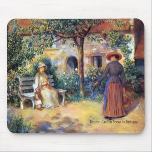 Alfombrilla De Ratón Renoir: Escena de jardín en Bretaña