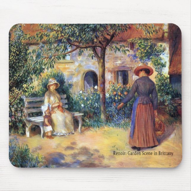 Alfombrilla De Ratón Renoir: Escena de jardín en Bretaña (Frente)