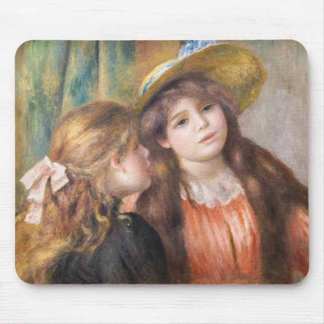 Alfombrilla De Ratón Renoir - Retrato de dos niñas pequeñas (Frente)