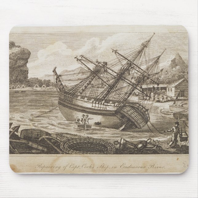 Alfombrilla De Ratón Reparación de la nave de capitán Cooks (Frente)