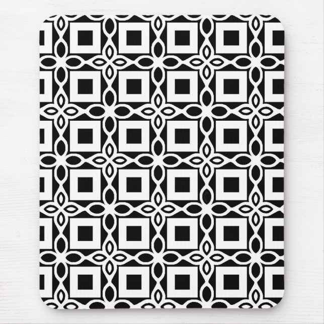Alfombrilla De Ratón Repeating GEOMETRIC PATTERN in black and white (Frente)