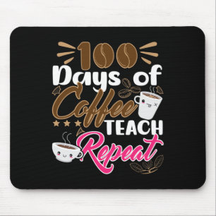 Alfombrilla De Ratón Repetición de 100 días de clase para el café