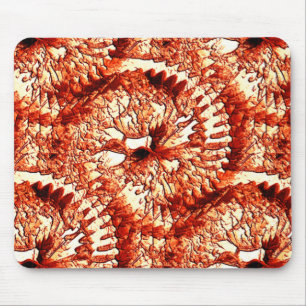 Alfombrilla De Ratón Repetición rústica de rosettes de coral rojizos ta