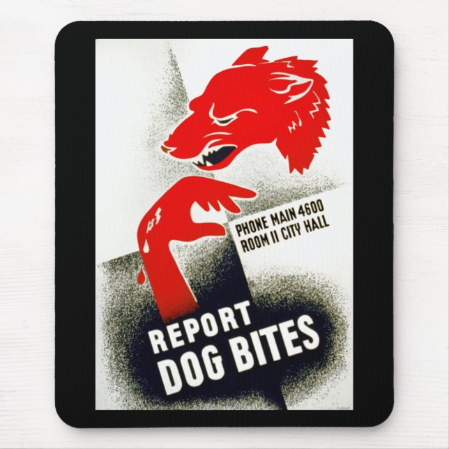 Alfombrilla De Ratón Reportar picaduras de perro (Frente)