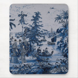 Alfombrilla De Ratón Repro Chinoiserie Delft Blue and White Tile